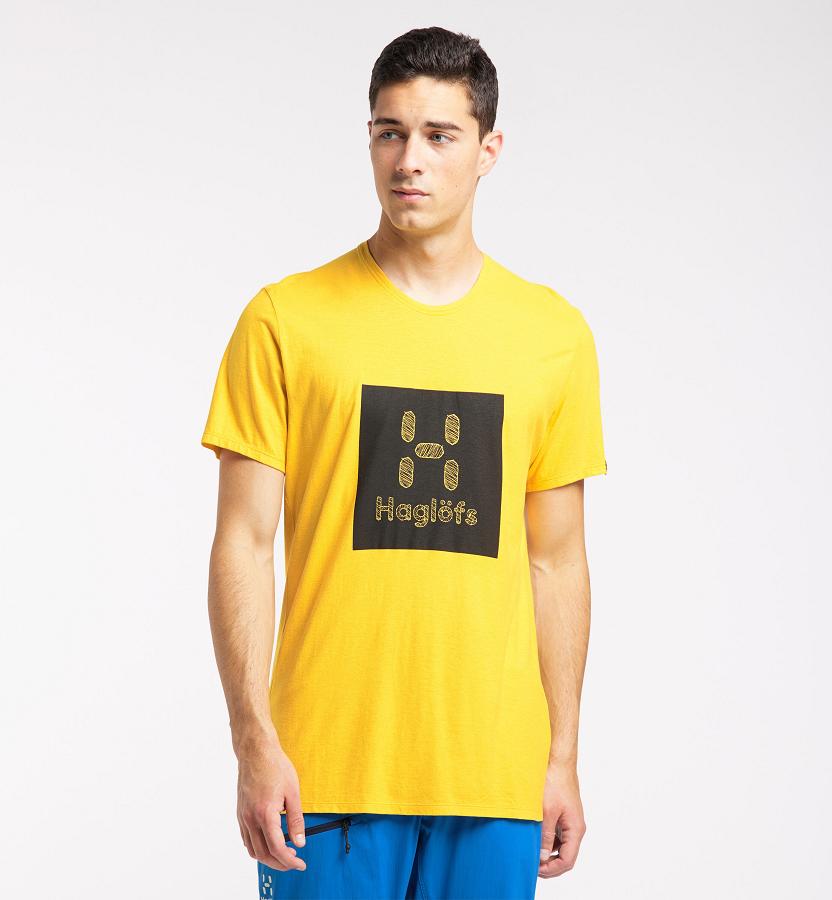 Haglöfs Mens Träd T-Shirt Yellow New Zealand 50728OHSF